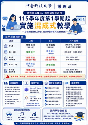 【公告】115-1學期 進修部二技「混成式教學」實施說明圖片